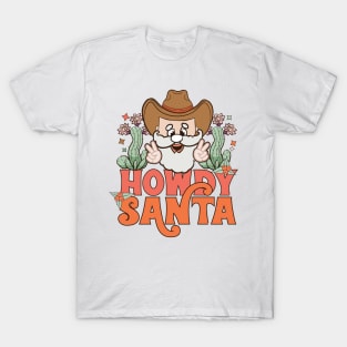 Howdy Santa Western Cowboy Santa Christmas Gift T-Shirt